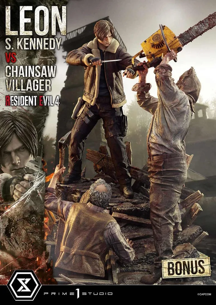 Resident Evil 4 Statue – Leon vs Chainsaw Villager Bonus 76 cm 3