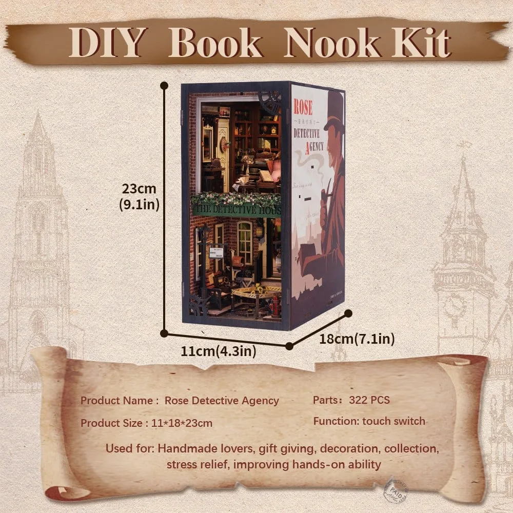 Rose Detective Agency Book Nook – CuteBee Bouwpakket 23 x 11 cm 18