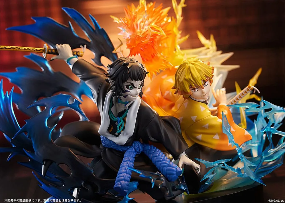 Demon Slayer PVC Statue – Zenitsu Agatsuma and Kaigaku 15 cm 19