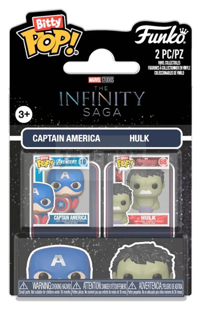 Marvel Bitty Pop Figures – Cap and Hulk 2-Pack 2 cm