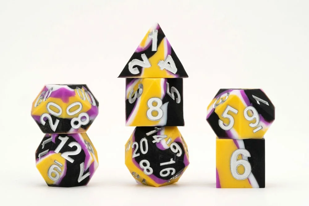 Pride Dice Set – Nonbinary Flag 16 mm