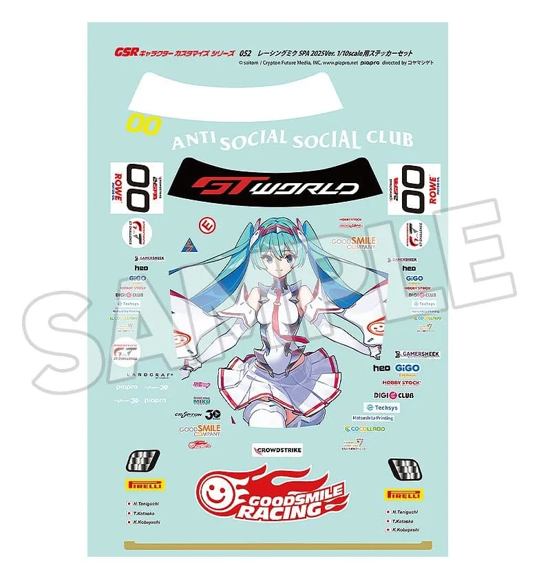 Hatsune Miku Sticker Set – Racing Miku SPA 2025 1/10 2