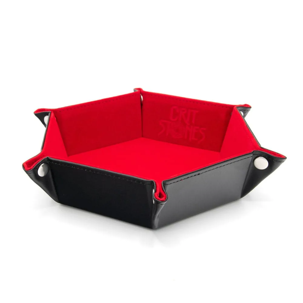 CritStones Folding Dice Tray – Red 16.2 cm Rolling Area