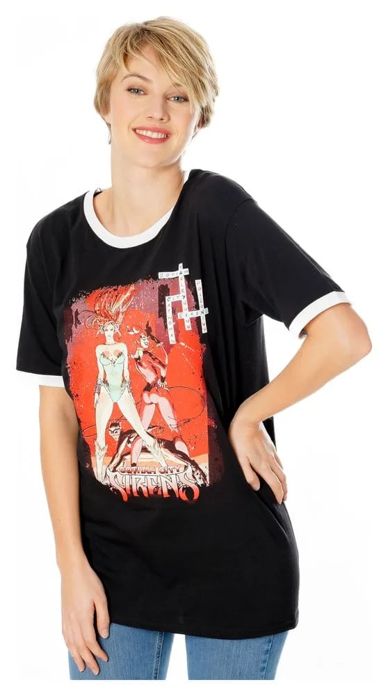 Gotham City Sirens T-Shirt – Crossword Black Ringer XL 6