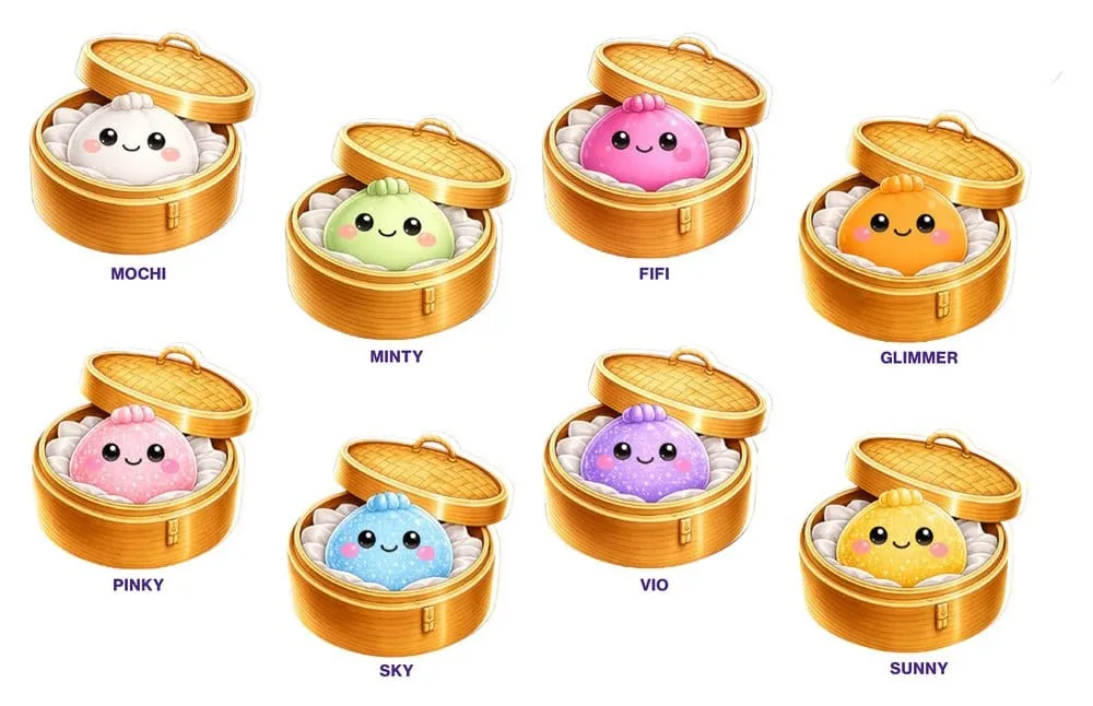 Squeez’a Dumpling Squishies – 8 Blind Box Display 2