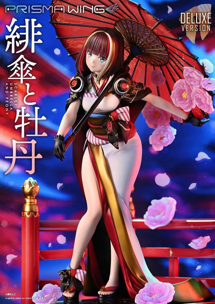 Fuzichoco Statue – Scarlet Umbrella and Peony Deluxe 32 cm 2