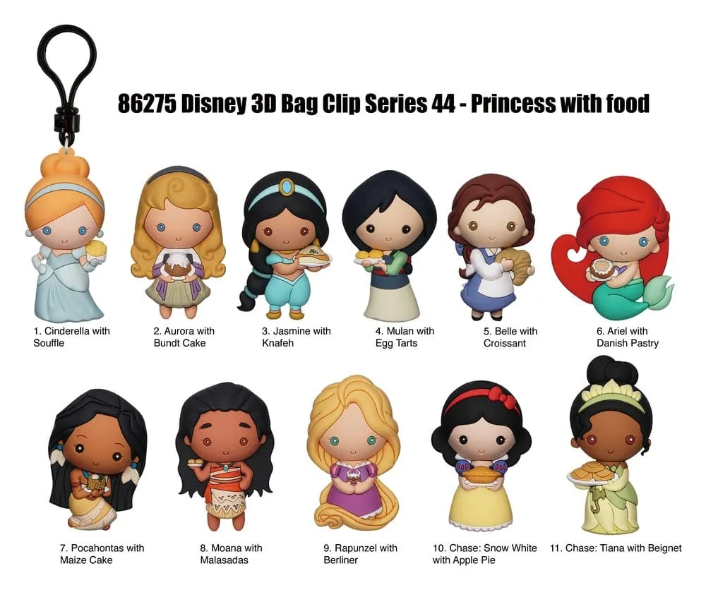 Disney Bag Clips – Princess with Food Series 44 Display of 24 2
