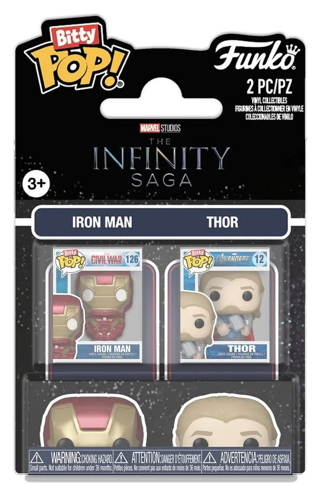 Marvel Vinyl Figures – Iron Man and Thor Bitty Pop 2-Pack 2 cm