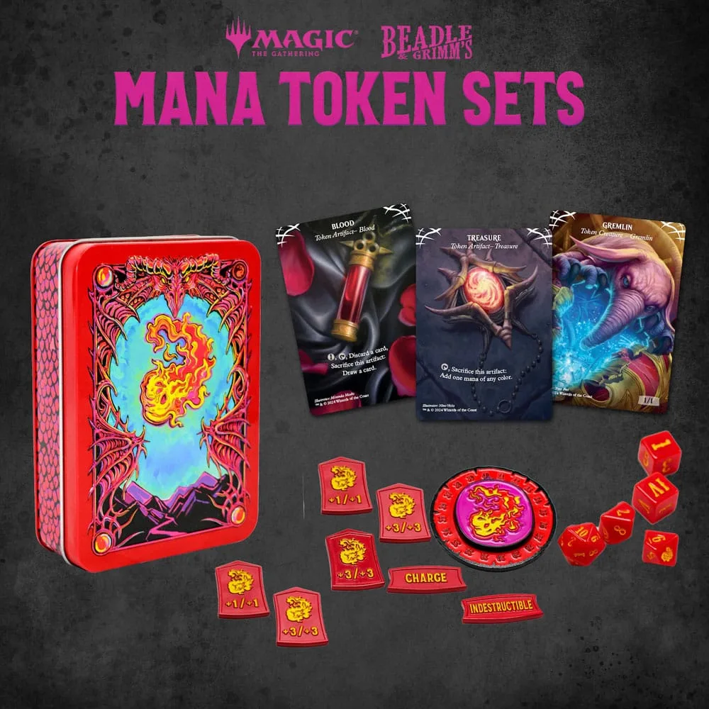 Magic the Gathering Dice and Token Pack – Red Mana