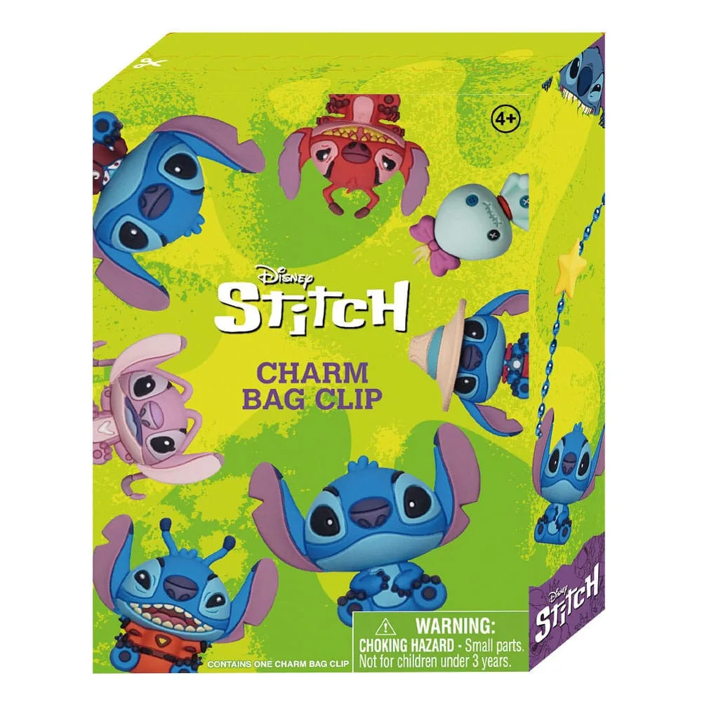 Lilo & Stitch Bag Clips – 3D Stitch Charm Display of 24 2