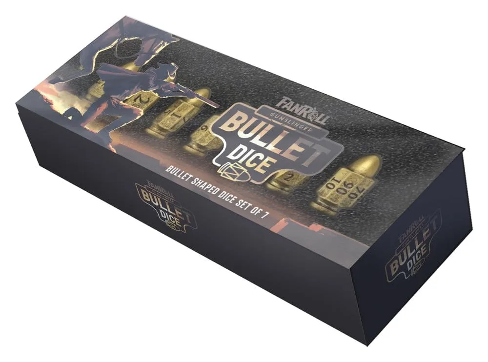 FanRoll Polyhedral Dice Set – Gunslinger Resin Bullets 7-Piece