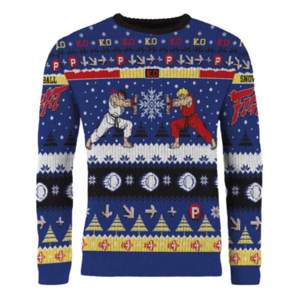 Street Fighter Christmas Sweater – Ryu and Ken XL