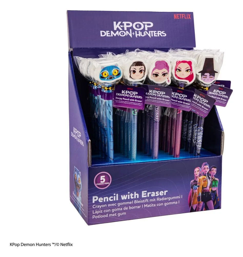 KPop Demon Hunters Pencil and Eraser Display – Series 1 30-Pack 1