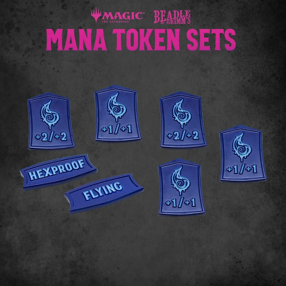 Magic the Gathering Dice and Token Pack – Blue Mana 6