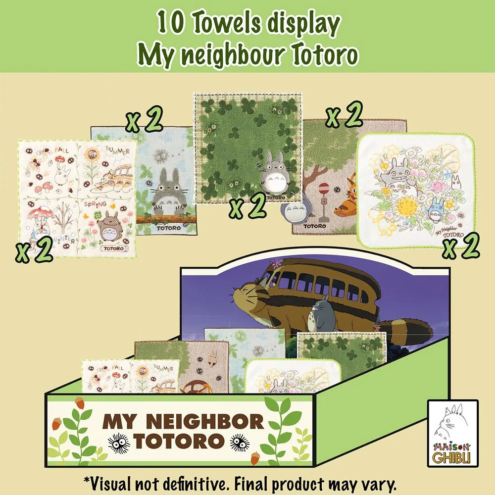 My Neighbor Totoro Mini Towels – 10-Piece Display 25 x 25 cm