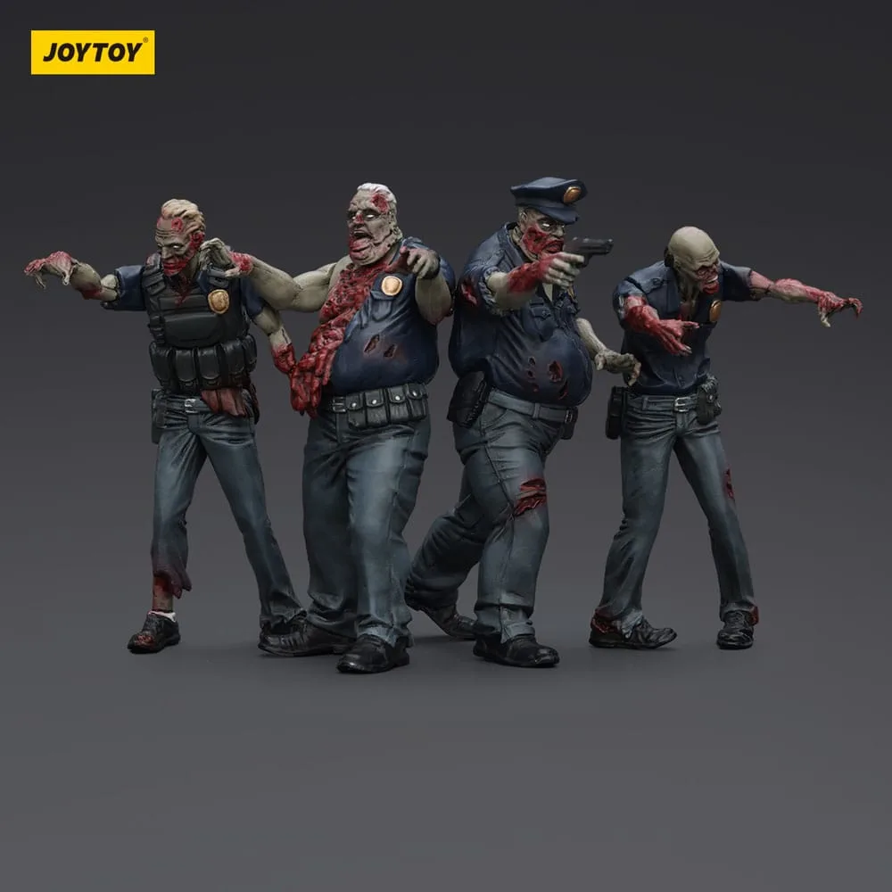 Zombie Dark Source Action Figures – Male Police 4-Pack 8 cm 5