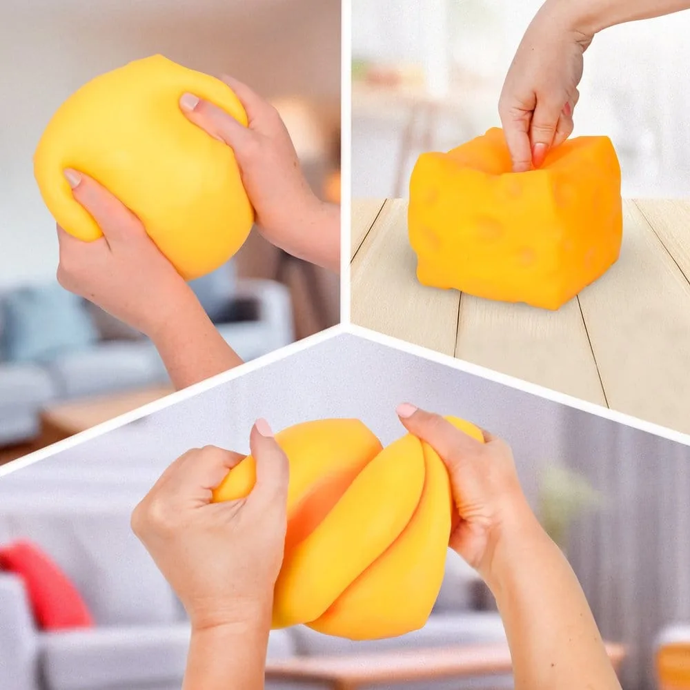 Squishy Stretch Figure Display – Cheese 12 Pieces 9 cm 3