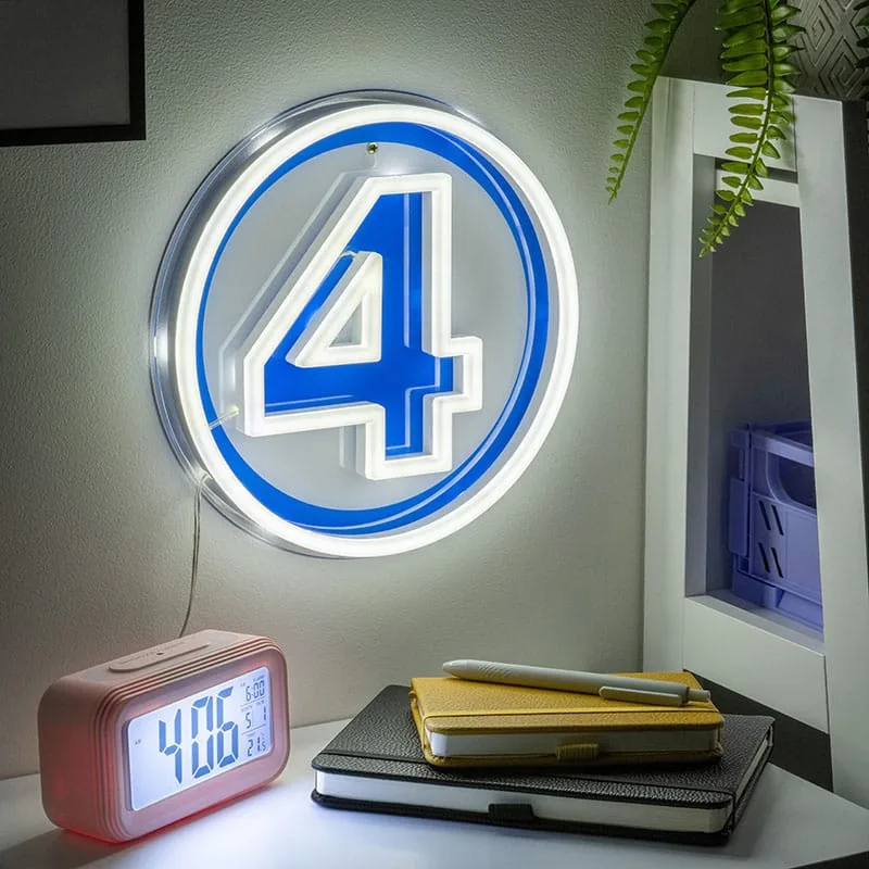 Fantastic Four LED-wandlamp – Logo in neonstijl 24 cm 3