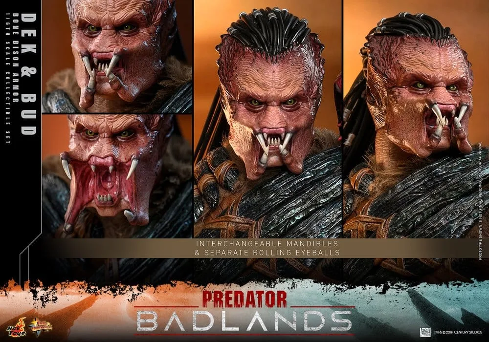 Predator Badlands Figure Set – Dek Bone Bison Armor and Bud 1/6 15