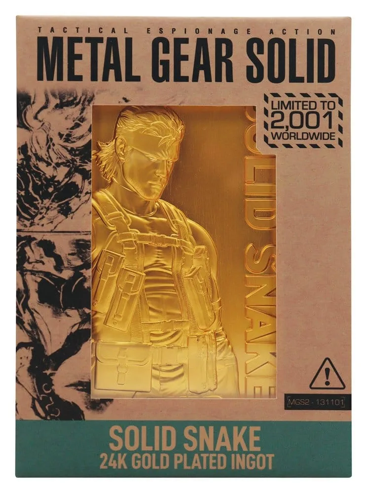 Metal Gear Solid 2 Ingot – Solid Snake 24k Gold Plated 90 x 60.5 mm 4