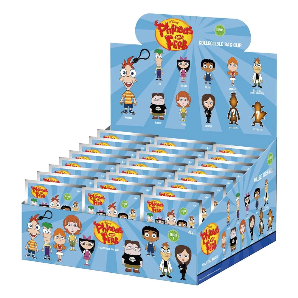 Phineas and Ferb Bag Clips – Series 1 Display of 24
