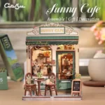 CuteBee Miniature House Model Kit – Sunny Cafe 20 x 16 cm 11