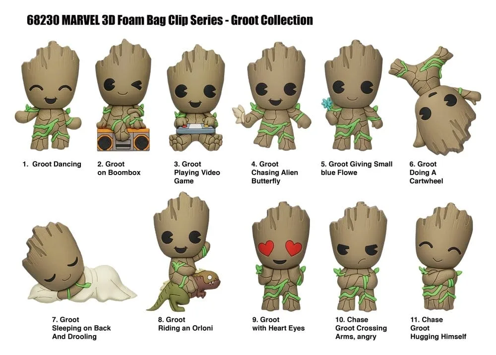 Marvel Bag Clips – Groot Series 1 Blind Bag Display 24-Pack 2