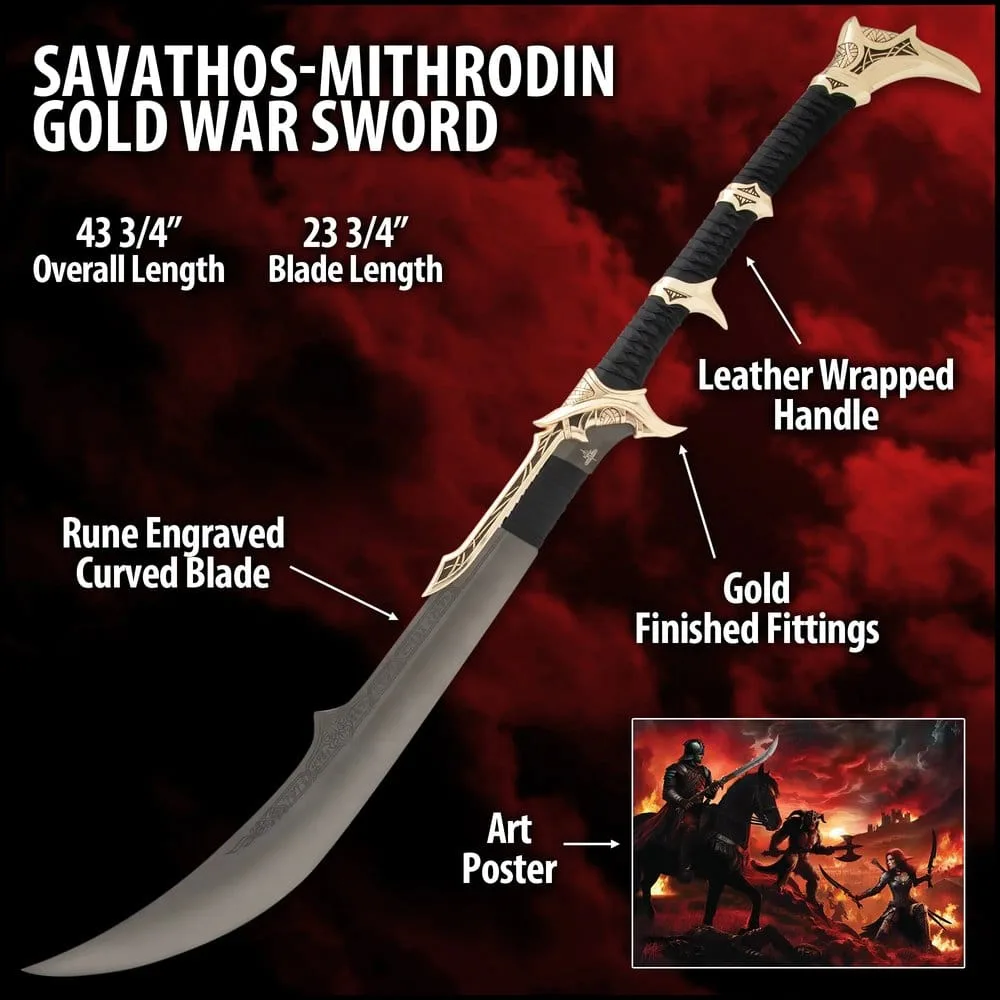 Kit Rae Sword Replica – Savathos-Mithrodin Gold Version 111 cm 3