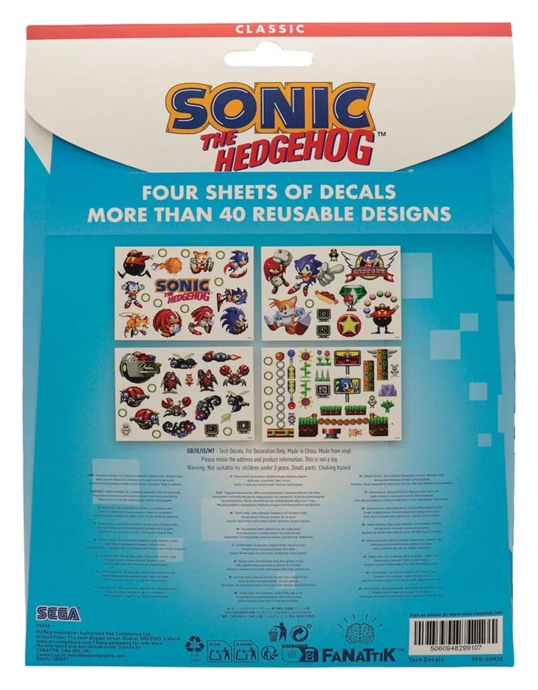Sonic the Hedgehog Tech Stickers – Retro Vinyl Pack 4