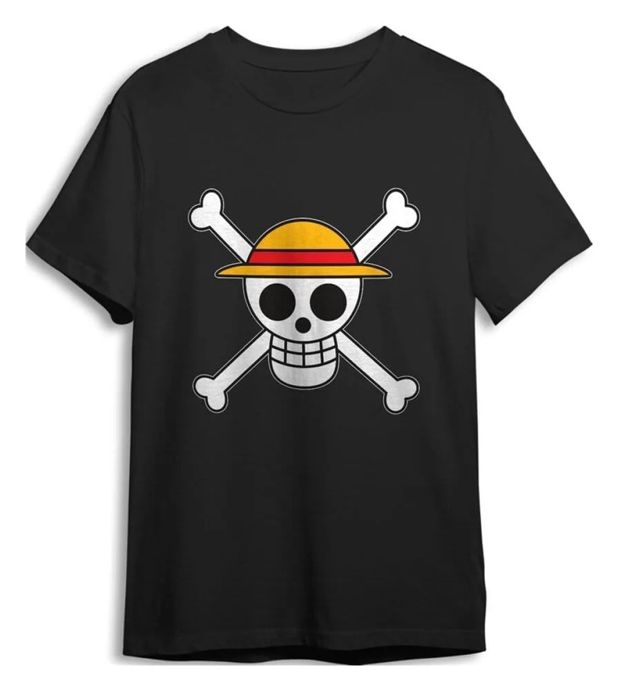 One Piece T-Shirt – Black Skull S