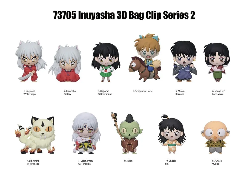 InuYasha Foam Bag Clips – Series 2 Display of 24 3