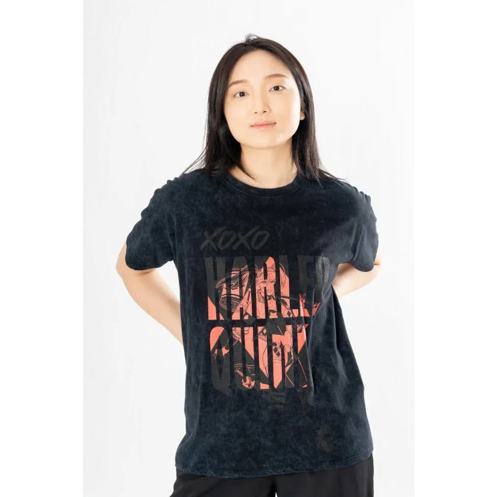 DC Comics T-Shirt – Harley Quinn Acid Wash Xoxo Size M 3
