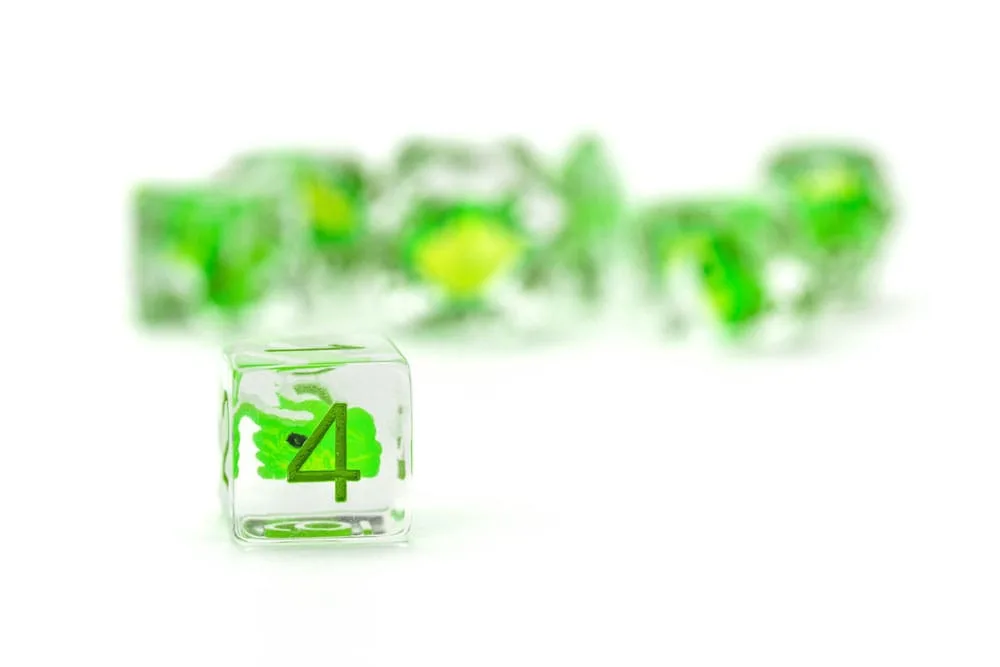Dragon Storm Dice Set – Green Dragon 7 Pieces 16 mm 4