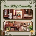 CuteBee Miniature House Model Kit – Gallery Bookstore 20 x 16 cm 11