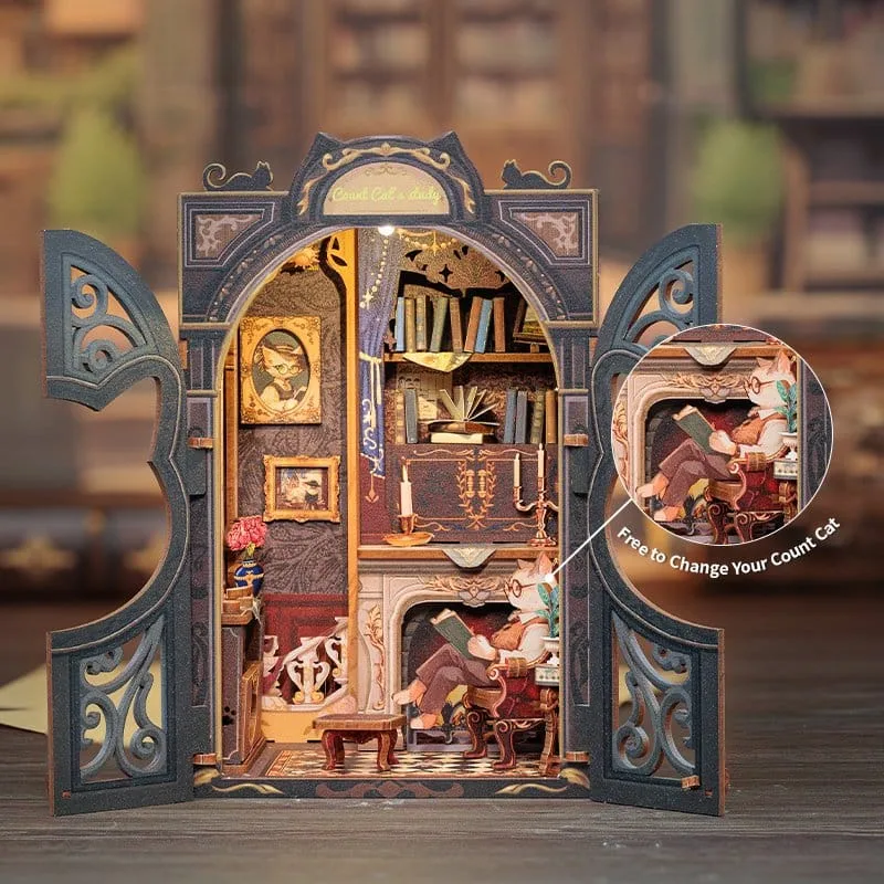 CuteBee Book Nook – Count Cat’s Study 17 x 12 cm 5