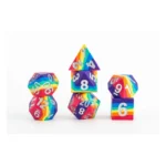 FanRoll Silicone Dice Set – Rainbow Sharp Edge 16 mm 1