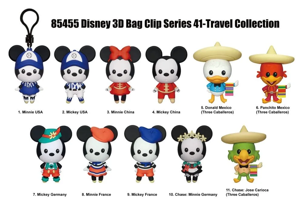 Mickey & Minnie Bag Clips – Around the World Series 1 Display of 24 2