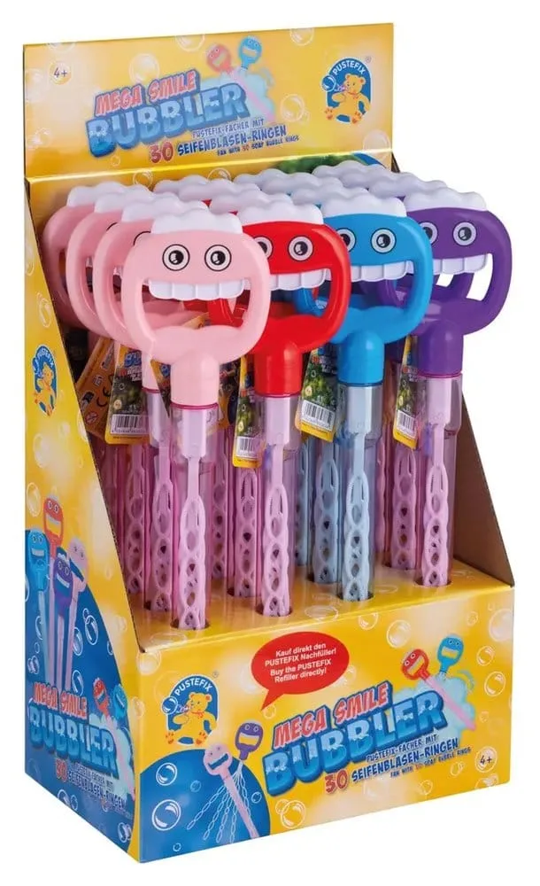 Pustefix Bubble Toy – Mega Smile Bubbler 16-Piece Assortment