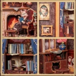 CuteBee Book Nook – Count Cat’s Study 17 x 12 cm 13