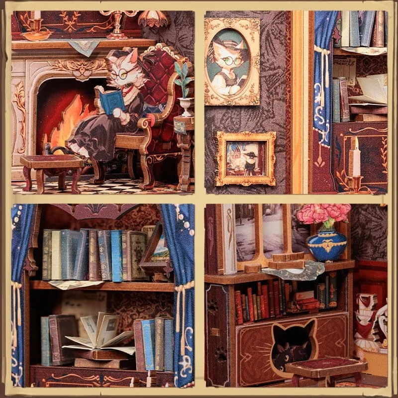 CuteBee Book Nook – Count Cat’s Study 17 x 12 cm 13