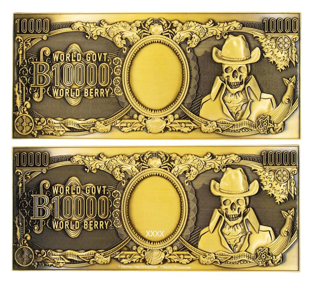 One Piece Metal Banknote Replica – 10,000 World Berry 6 x 15 cm 3