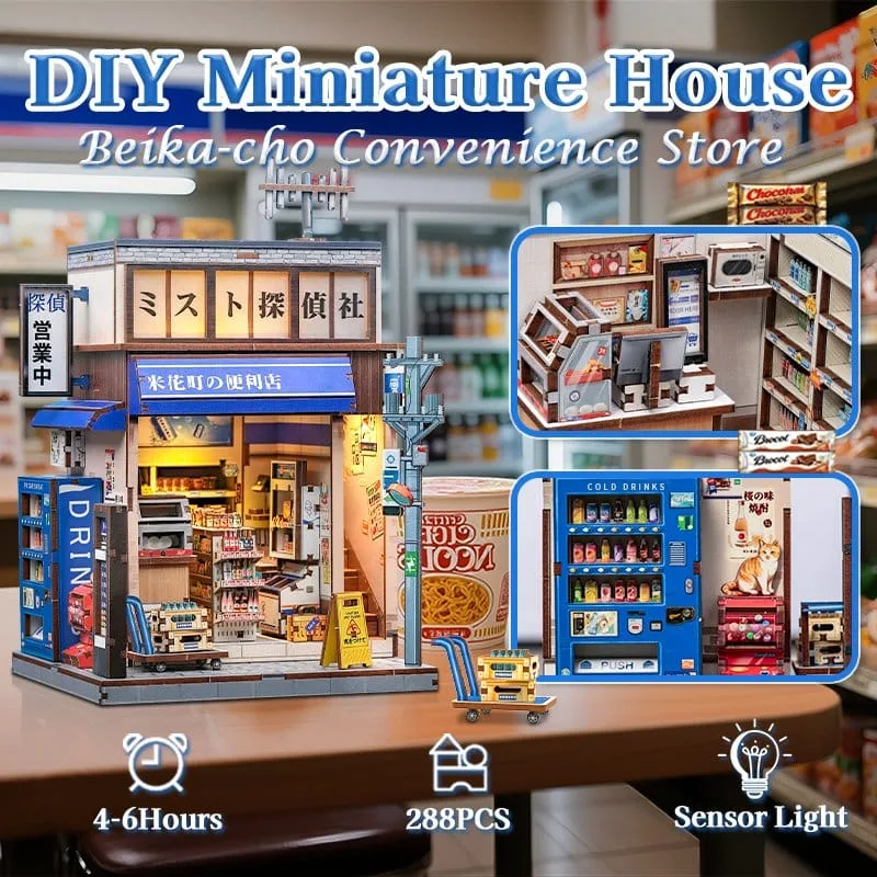 Miniature House Model Kit – Beika-cho Convenience Store 22 x 15 cm 12