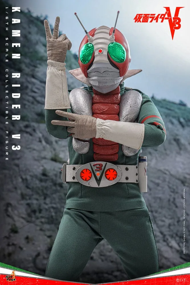 Kamen Rider Actionfigur – V3 mit LED-Augen 1:6 30 cm 16