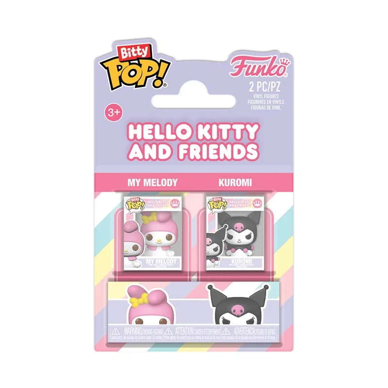 Hello Kitty Vinyl Figures – Bitty Pop My Melody and Kuromi 2 cm