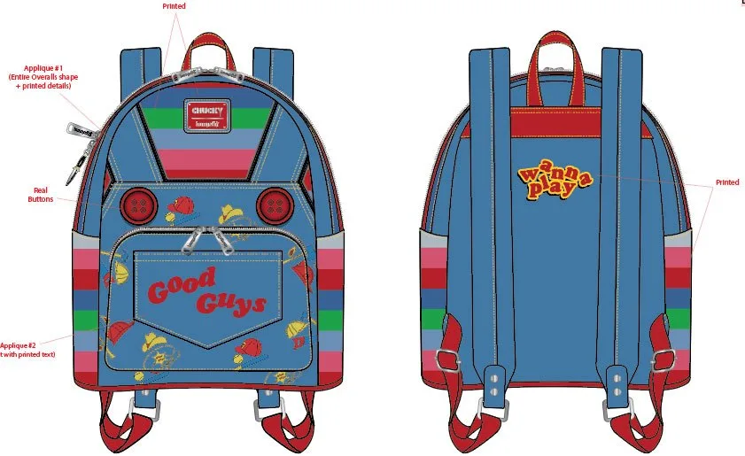Child’s Play Backpack – Loungefly Chucky Cosplay 27 cm