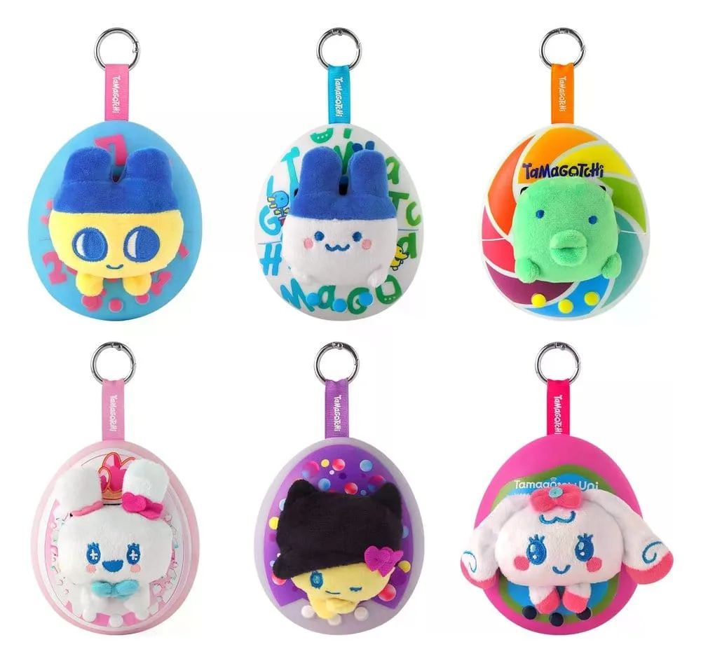 Tamagotchi Plush Keychains – Pop 6-Piece Assortment 10 cm