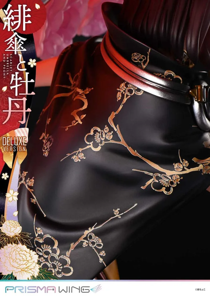 Fuzichoco Statue – Scarlet Umbrella and Peony Deluxe 32 cm 16