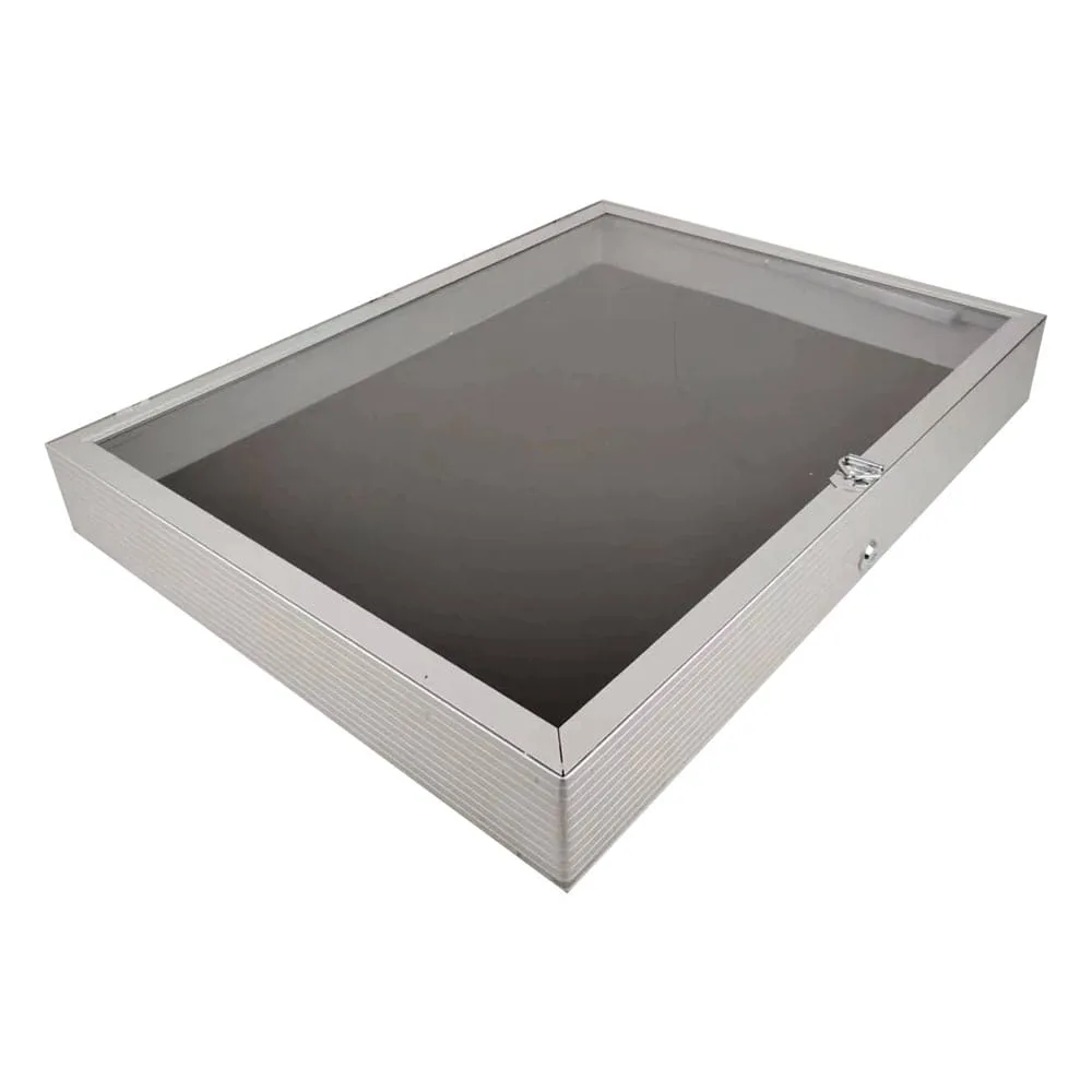 Evoretro Display Case – Lockable Silver 91.44 x 60.96 x 10.16 cm 5