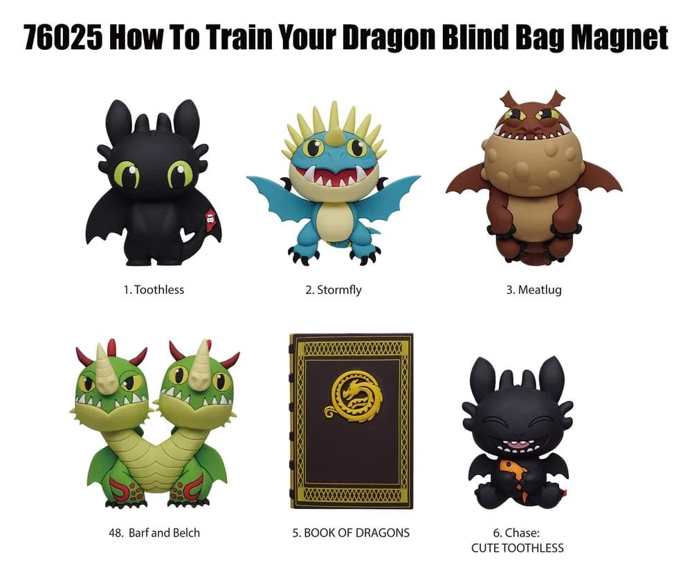 How to Train Your Dragon Magnets – Series 1 Blind Bag Display of 12 3