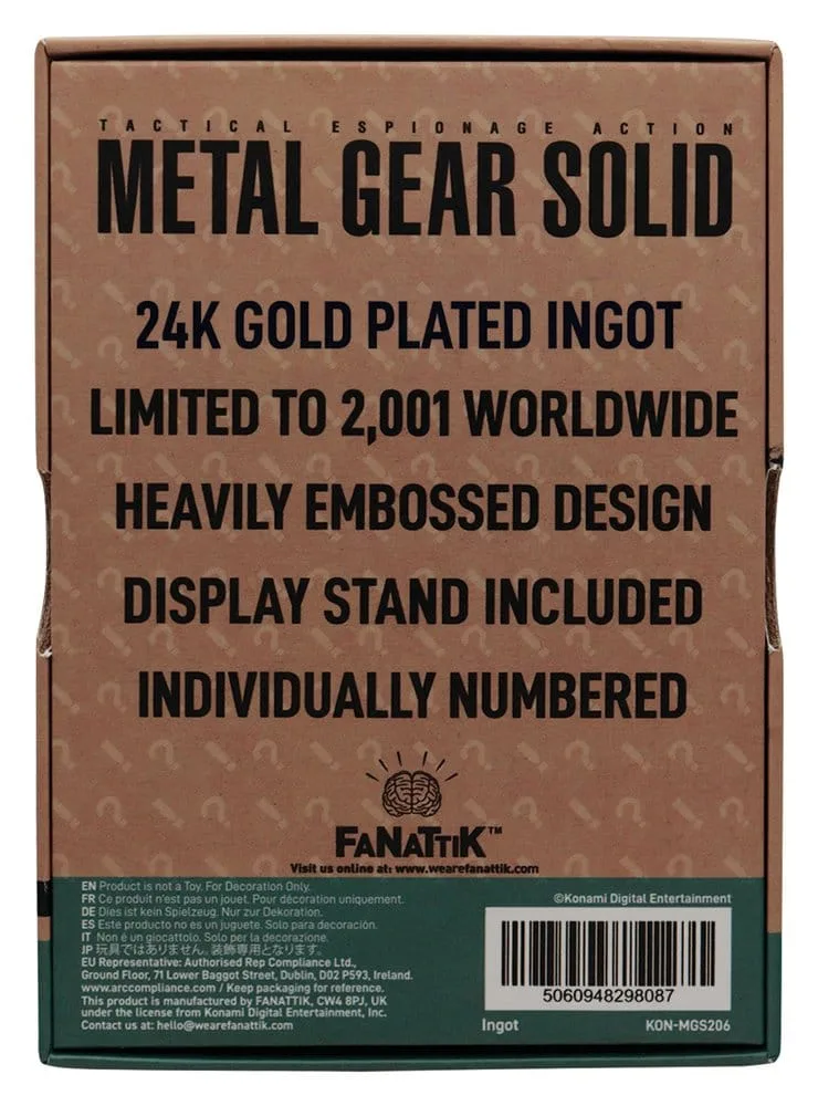 Metal Gear Solid 2 Ingot – Raiden 24k Gold Plated 3